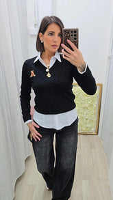 PULL TRECCIA ORSO NERO ART.1197